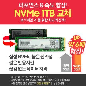 상품 이미지: SSD 1TB 교체 장착 (기본슬롯/1회개봉후 장착) Q-A51A 추가옵션