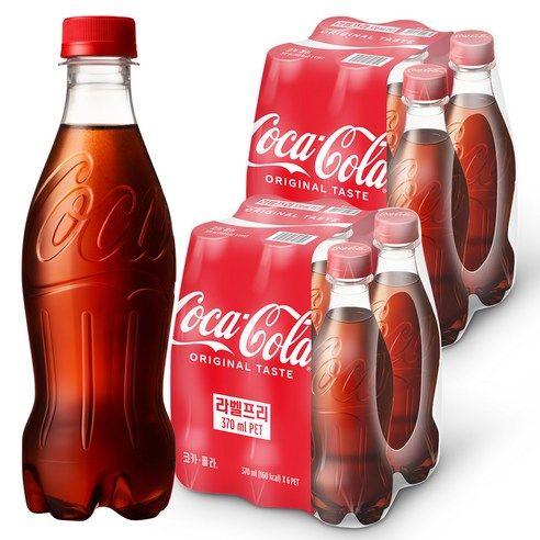 상품 이미지: 코카콜라 오리지널 무라벨, 370ml, 12개