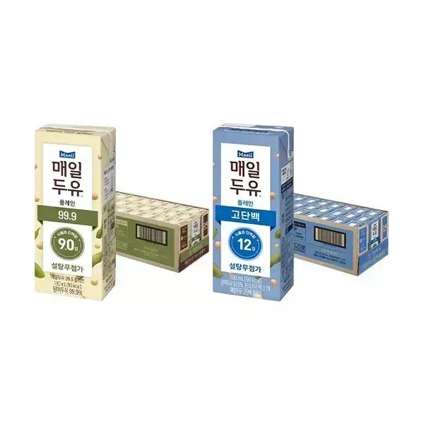 상품 이미지: 매일두유 99.9 190ml, 24개 + 고단백 190ml, 24개