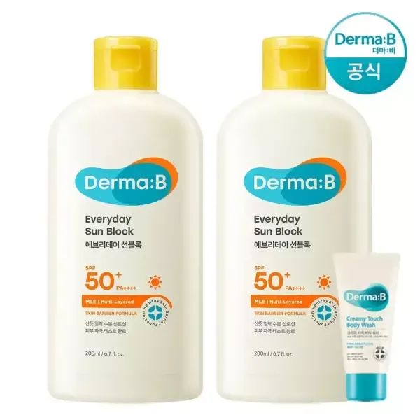 상품 이미지: [공식] (리뉴얼 신형) 더마비 애브리데이 대용량 선블록 200ml x2개+튜브견본(랜덤)
