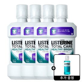 상품 이미지: 리스테린 토탈케어 헬씨 브라이트 750ml 4개 + 리스테린 쿨민트 100ml 1개 증정