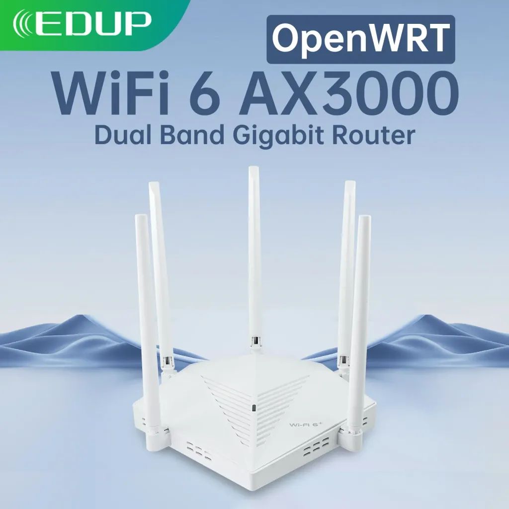 상품 이미지: EDUP RT2980 AX3000 OpenWRT 3000Mbps 듀얼 밴드 2.4/5GHz 기가비트 WIFI6 라우터 802.11AX MIMO EasyMesh 넓은 신호 범위 라우터
