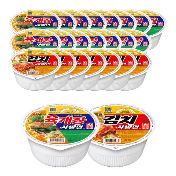 상품 이미지: 농심 사발면 혼합 24개 (육개장사발면16+김치사발면8)