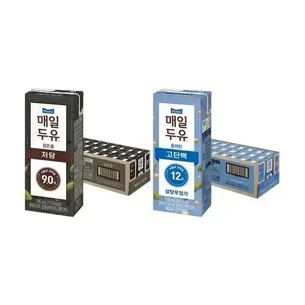상품 이미지: 매일두유 검은콩 190ml, 24개 + 고단백 190ml, 24개