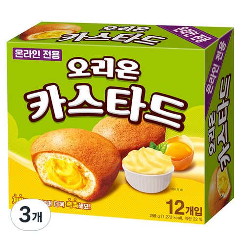 상품 이미지: 오리온 카스타드 12개입, 288g, 3개