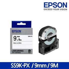 상품 이미지: 엡손 라벨테이프 SS9K-PX 9mm 9M 흰색바탕 검정글씨