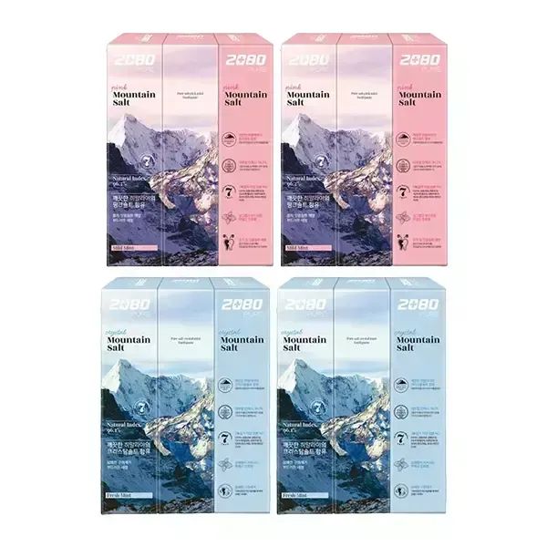 상품 이미지: 2080 퓨어솔트 치약 핑크, 120g, 3입, 2개+크리스탈, 120g, 3입, 2개