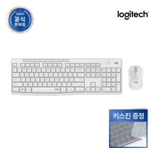 상품 이미지: 로지텍코리아 공식 MK295 콤보 무소음 무선 키보드 마우스 세트 화이트
