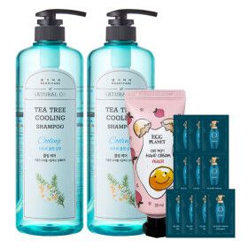 상품 이미지: 댕기머리 허벌 티트리 샴푸 (초특가행사) 1000ml 2개+핸드크림+샴푸10매 / 쿨링 진정 기름진 두피모발