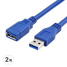 상품 이미지: 퀄리티어슈런스 고급형 USB3.0 연장 케이블 블루, 2개, 2m