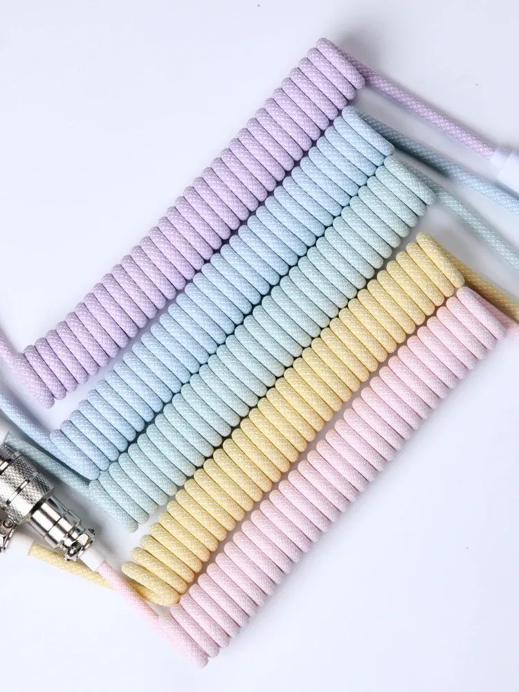 상품 이미지: 커스텀 키보드 2세대 고급 항공케이블 USB C타입 코일 케이블 2m