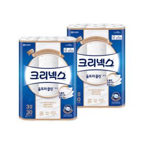상품 이미지: 크리넥스 3겹 울트라클린 화이트 25MX30롤 2팩 화장지 휴지