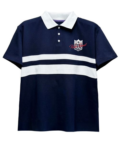상품 이미지: [KOIN SEOUL X WAS] 럭비 더블 스트라이프 카라 티셔츠 (NAVY)