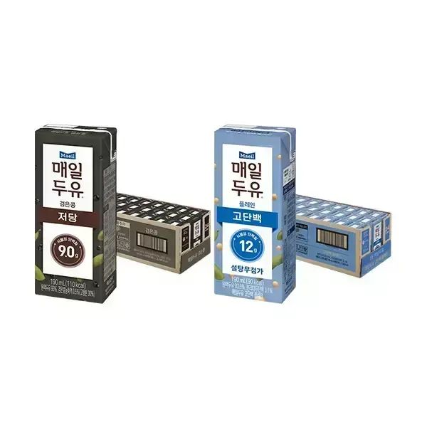 상품 이미지: 매일두유 검은콩 190ml, 24개 + 고단백 190ml, 24개