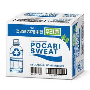 상품 이미지: 포카리스웨트 무라벨 340ml 20개입 동아오츠카 친환경 이온음료 미니 펫트병 수분보충 코스트코 대용량