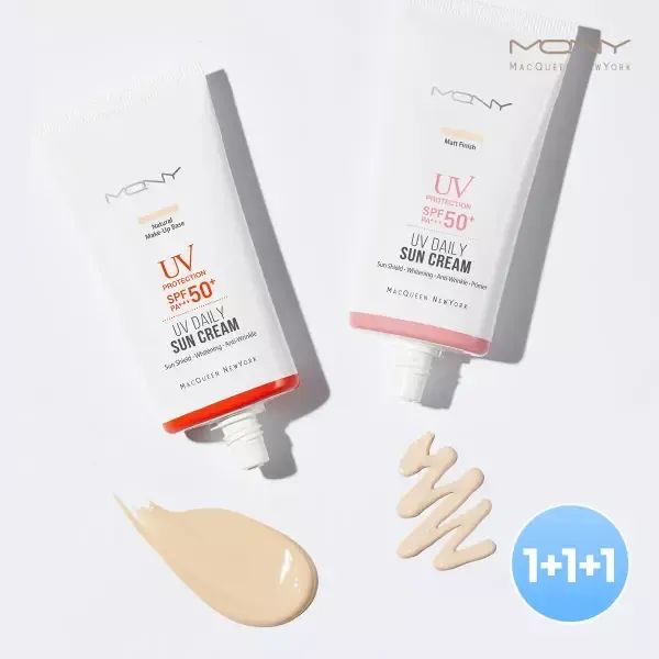 상품 이미지: [3개] MQNY UV 데일리 선크림 50ml 2종 (옵션 택1) /SPF50+PA+++ 파데프리 톤업선크림