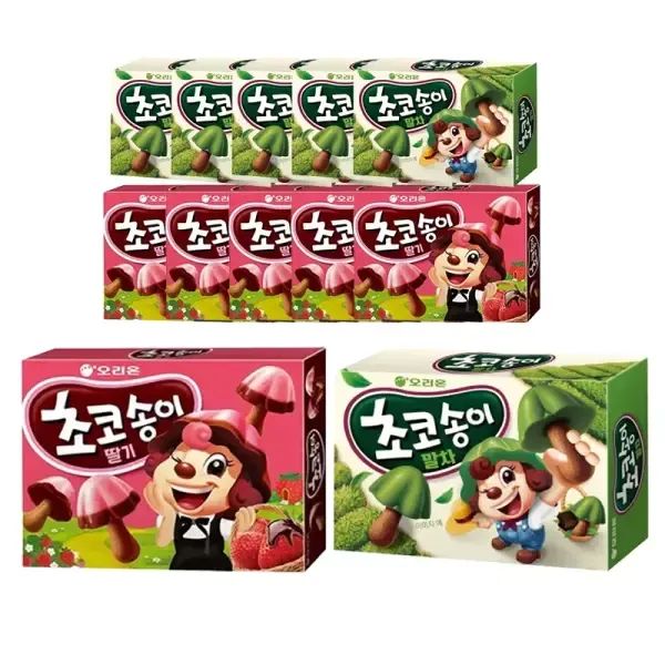 상품 이미지: 오리온 초코송이 말차 45g, 6개 + 초코송이 딸기 45g, 6개
