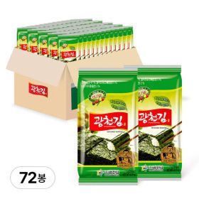 상품 이미지: 광천김 올리브녹차3단 도시락김 5g x 72봉 /도시락김 조미김