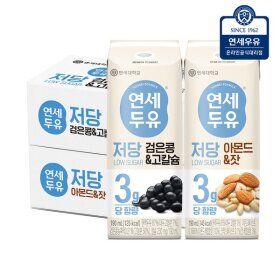 상품 이미지: 연세두유 저당두유 아몬드 잣 24팩+저당두유 검은콩 고칼슘 24팩 (총48팩)