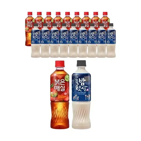 상품 이미지: 웅진 붉은매실 500ml, 10개 + 꿀밤햇살 500ml, 10개