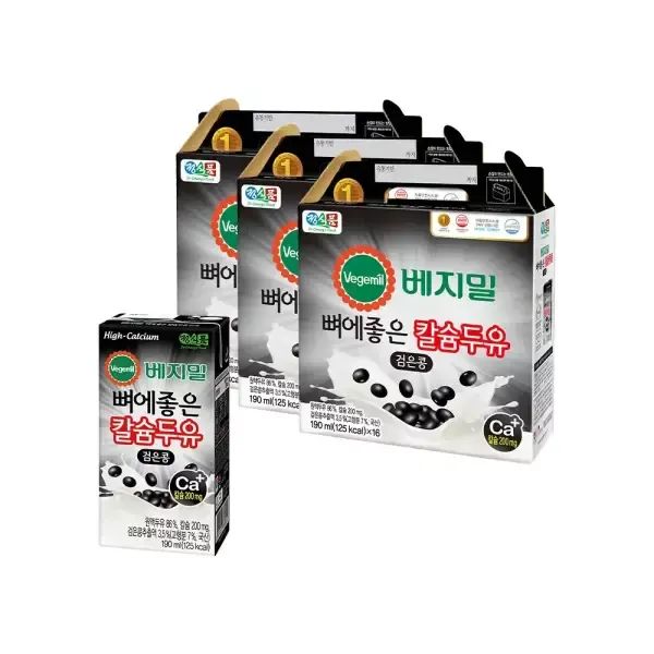 상품 이미지: 베지밀 뼈에좋은칼슘검은콩 두유 190ml 48팩