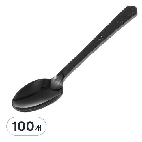 상품 이미지: 코멧 심플한 일회용 개별포장 숟가락 블랙, 1개입, 100개