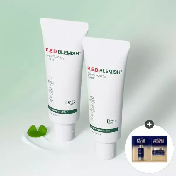 상품 이미지: 닥터지 레드 블레미쉬 클리어 수딩 크림 70mL 튜브 2개 (증정 블랙스네일 샤쉐 2열)