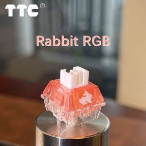 상품 이미지: TTC Rabbit RGB 스위치 리니어 42gf 1.2mm 고속 트리거 무소음 기계식 키보드 투명 하우징 커스텀 게이밍