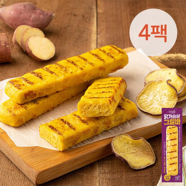 상품 이미지: [소비기한 26.09.11] 닭가슴살 그릴바 고구마 80g 4팩