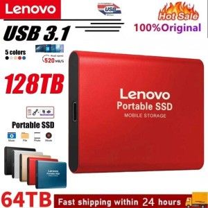 상품 이미지: Lenovo 외장형 하드 드라이브 휴대용 SSD 1TB 2TB 외장형 모바일 하드 디스크 32TB USB 3.1Type-C 노트북 M