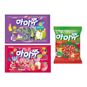 상품 이미지: 크라운 마이쮸 딸기리치 720g+포도사과 720g+토마토 284g