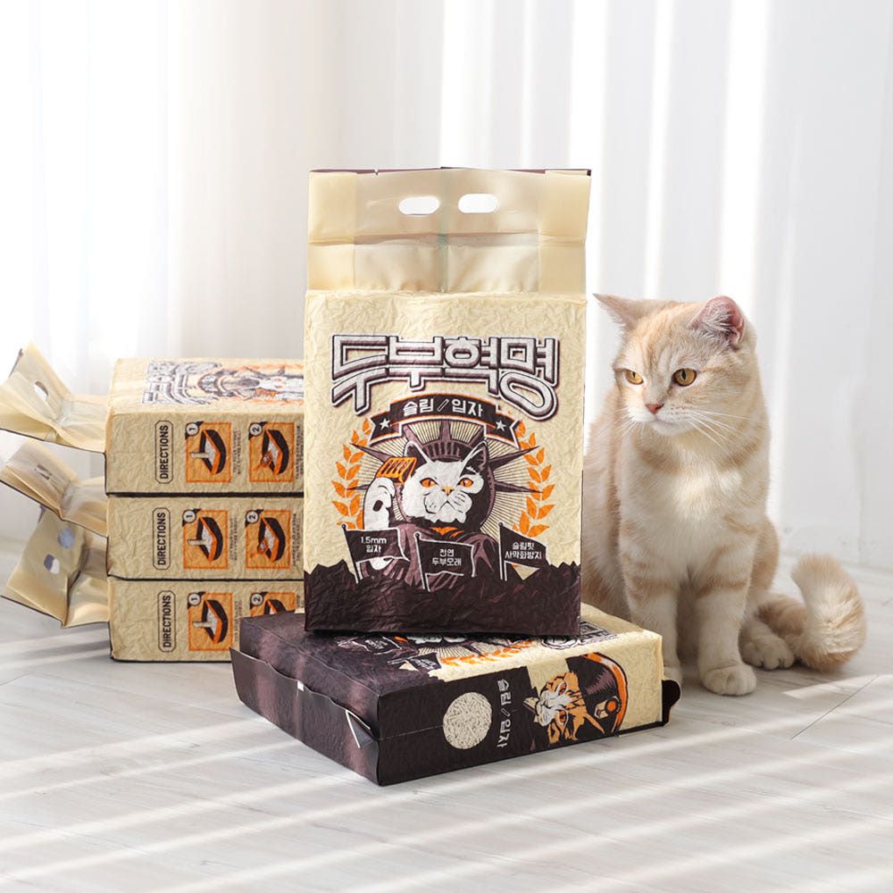 상품 이미지: 두부혁명 먼지없는 고양이 두부모래 슬림입자 2.5kg x