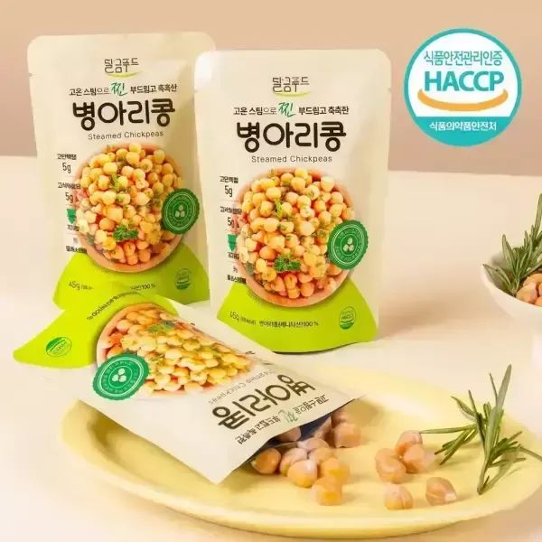 상품 이미지: [달큼푸드] 국내 제조 고온 스팀으로 찐 고소한 병아리콩 45g*10봉
