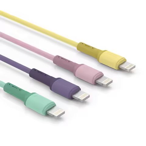 상품 이미지: 모락 캔디 젤리 USB 라이트닝 8핀 고속 충전 케이블 4개입 50cm 1m 1.5m 2m