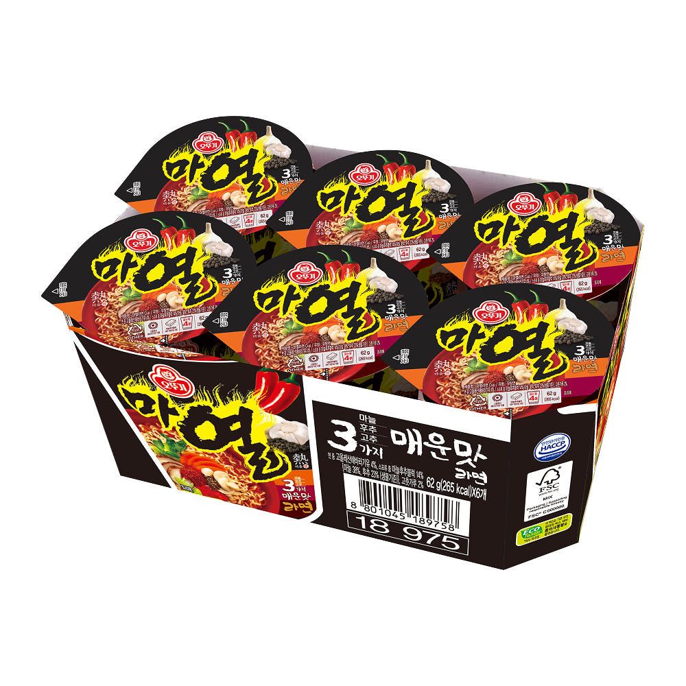 상품 이미지: 오뚜기 마열라면 컵라면 소컵 62g, 6개