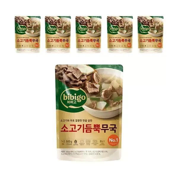 상품 이미지: CJ 비비고 소고기듬뿍무국 500g, 6개