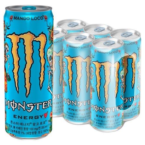 상품 이미지: 몬스터에너지 드링크 망고 로코, 355ml, 6개