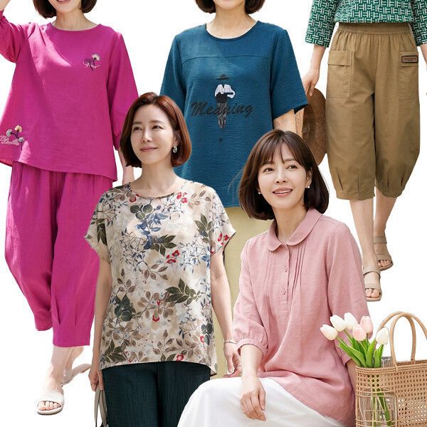 상품 이미지: 로즈맘 파격특가 여름 인기상품 빅사이즈 티셔츠/블라우스/바지/민소매/잠옷/엄마옷/인견/세트/마담/의류