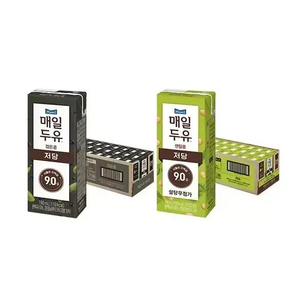상품 이미지: 매일두유 검은콩 190ml, 24개 + 렌틸콩 190ml, 24개