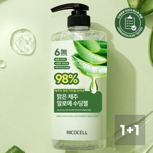 상품 이미지: (1+1 할인가)리코셀 제주 알로에 98% 멀티 수딩젤 1000ml 대용량 얼굴 바디 저자극 수분·진정·보습