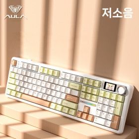 상품 이미지: Aula 독거미 아우라 F108 pro 저소음 유무선 풀배열 기계식 키보드 솜사탕축 7월초 발송예정