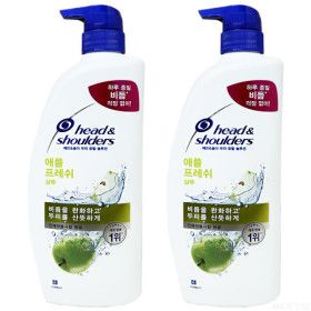 상품 이미지: 헤드앤숄더 애플 프레쉬 샴푸 애플향 850ml 2개 ~ 비듬 시원한 기름진 가려운 쿨링 두피 용기 본품 펌프형