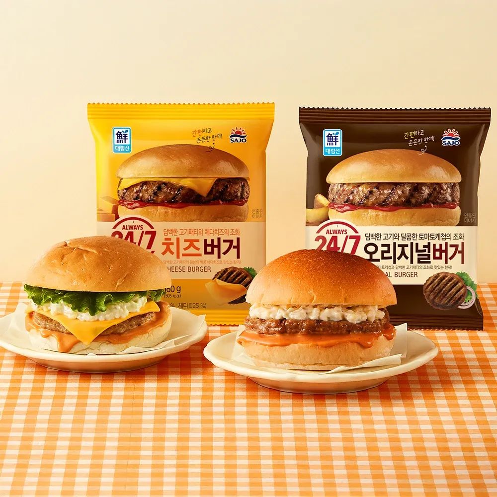 상품 이미지: [사조공식샵]오리지널버거 150g*4개/치즈버거 160g*4개