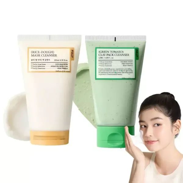 상품 이미지: 풀리 쌀 반죽 팩 클렌저 130ml + 그린 토마토 클레이 팩클렌저 120ml