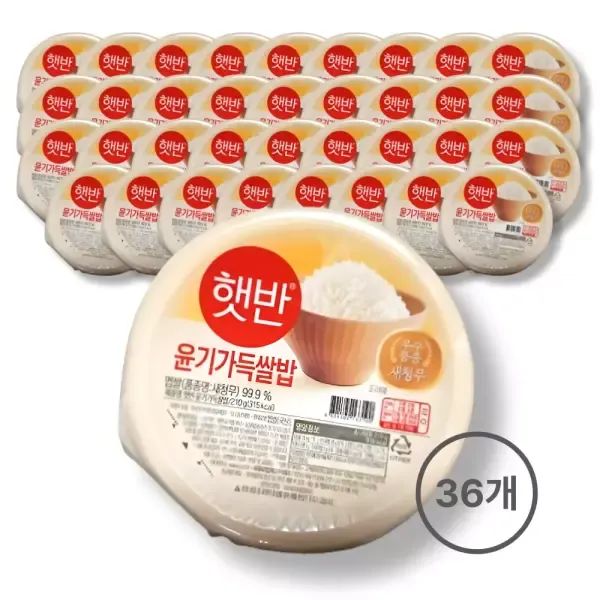 상품 이미지: CJ 햇반 윤기가득쌀밥 210g 36개