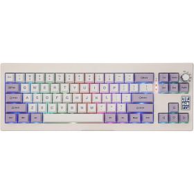 상품 이미지: EPOMAKER Shadow-X 가스킷 기계식 키보드 화면 핫스왑 가능-White Purple/Epomaker Flamingo Switch