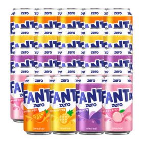 상품 이미지: 환타 제로 오렌지+파인+포도+피치 350ml 4종 6입 (총 24캔)
