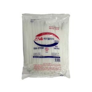 상품 이미지: 한올 국산 케이블타이 백색 270mm 1봉 500EA