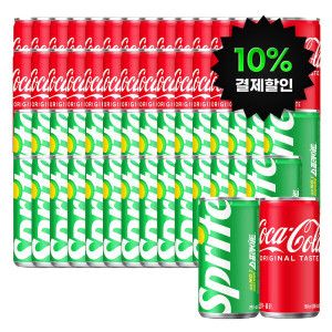 상품 이미지: (10%결제할인) 코카콜라+스프라이트 190ml 60캔 (각 30캔)
