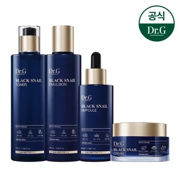 상품 이미지: 닥터지 블랙스네일 프레스티지 4종 풀 기초 세트 (토너150mL, 에멀전150mL, 앰플50mL, 크림50mL)